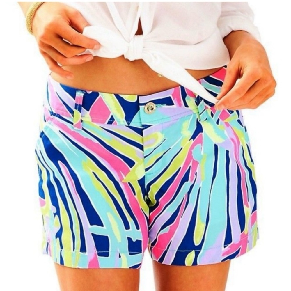 Lilly Pulitzer Indigo Sea Dreamin Callahan Twill Shorts Size 00